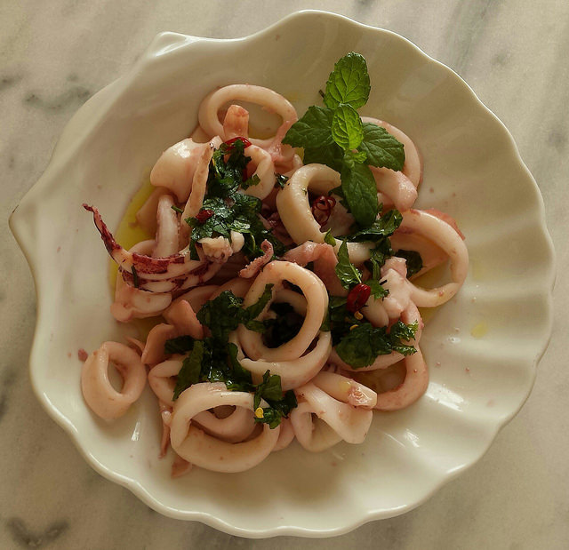 Calamari al profumo di menta